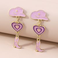 1 Pair Simple Style Heart Shape Alloy Enamel Women's Drop Earrings sku image 2