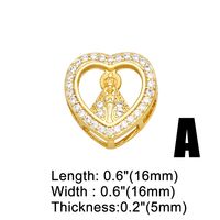 1 Piece Classic Style Heart Shape Copper Inlay Zircon 18k Gold Plated Pendants Jewelry Accessories main image 6