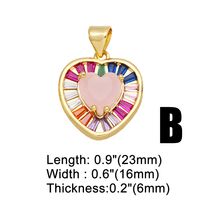1 Piece Classic Style Heart Shape Copper Inlay Zircon 18k Gold Plated Pendants Jewelry Accessories sku image 2