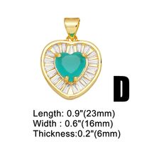 1 Piece Classic Style Heart Shape Copper Inlay Zircon 18k Gold Plated Pendants Jewelry Accessories main image 5