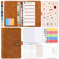 A6 Macaron Leather Notebook Loose-leaf Binder Refillable With 12 Loose-leaf Zipper Bags sku image 22