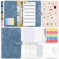 A6 Macaron Leather Notebook Loose-leaf Binder Refillable With 12 Loose-leaf Zipper Bags sku image 18