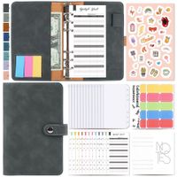 A6 Macaron Leather Notebook Loose-leaf Binder Refillable With 12 Loose-leaf Zipper Bags sku image 21