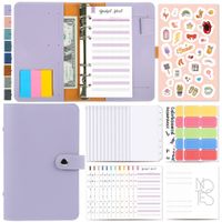 A6 Macaron Leather Notebook Loose-leaf Binder Refillable With 12 Loose-leaf Zipper Bags sku image 16