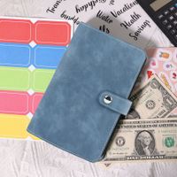 A6 Macaron Leather Notebook Loose-leaf Binder Refillable With 12 Loose-leaf Zipper Bags sku image 4