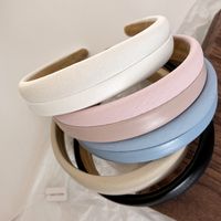 Fashion Solid Color Pu Leather Hair Band main image 4