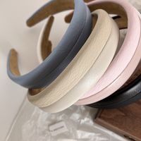 Fashion Solid Color Pu Leather Hair Band main image 2