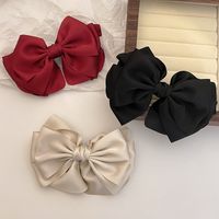 Sweet Solid Color Bow Knot Cloth Hair Clip 1 Piece main image 2