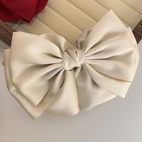 Sweet Solid Color Bow Knot Cloth Hair Clip 1 Piece sku image 1