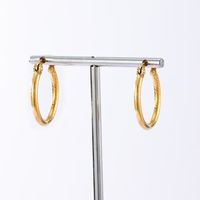 1 Pair Simple Style Circle Plating Stainless Steel 18K Gold Plated Hoop Earrings main image 4