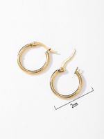 1 Pair Simple Style Circle Plating Stainless Steel 18K Gold Plated Hoop Earrings main image 3
