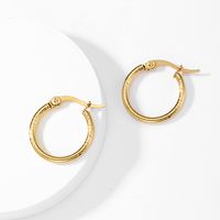 1 Pair Simple Style Circle Plating Stainless Steel 18K Gold Plated Hoop Earrings main image 1