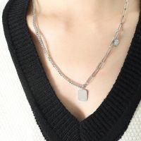 Double-layer English Letter Titanium Steel Necklace sku image 1
