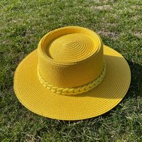 Women's Simple Style Solid Color Chain Flat Eaves Sun Hat sku image 1