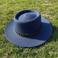 Women's Simple Style Solid Color Chain Flat Eaves Sun Hat sku image 7