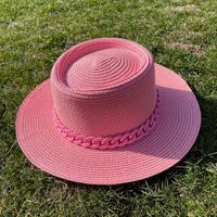 Women's Simple Style Solid Color Chain Flat Eaves Sun Hat sku image 5