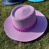 Women's Simple Style Solid Color Chain Flat Eaves Sun Hat sku image 8