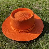 Women's Simple Style Solid Color Chain Flat Eaves Sun Hat sku image 10