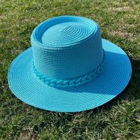Women's Simple Style Solid Color Chain Flat Eaves Sun Hat sku image 11