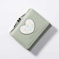 Women's Heart Shape Flower Pu Leather Buckle Wallets sku image 4