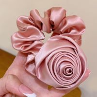 Elegant Lady Solid Color Flower Cloth Hair Tie main image 5