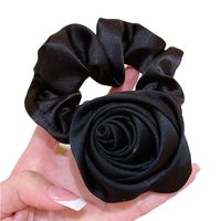 Elegant Lady Solid Color Flower Cloth Hair Tie main image 2
