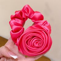 Elegant Lady Solid Color Flower Cloth Hair Tie main image 4