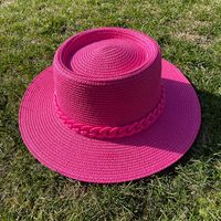 Women's Simple Style Solid Color Chain Flat Eaves Sun Hat sku image 6