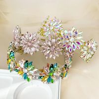 Retro Flower Metal Inlay Artificial Crystal Hair Band 1 Piece main image 1