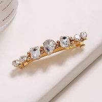 Elegant Water Droplets Metal Inlay Rhinestones Hair Clip 1 Piece sku image 4