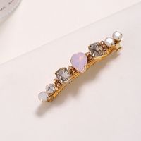 Elegant Water Droplets Metal Inlay Rhinestones Hair Clip 1 Piece sku image 5