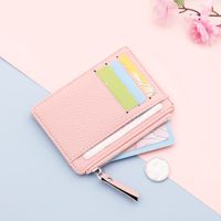 Women's Solid Color Pu Leather Zipper Card Holders main image 6