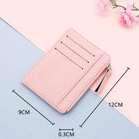 Women's Solid Color Pu Leather Zipper Card Holders main image 3