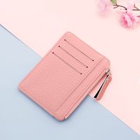 Women's Solid Color Pu Leather Zipper Card Holders sku image 6
