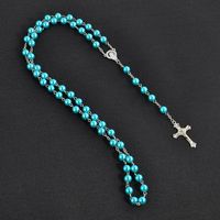 1 Piece Ethnic Style Cross Imitation Pearl Alloy Plating Unisex Necklace sku image 3