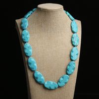 1 Piece Bohemian Irregular Oval Turquoise Necklace main image 4