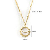 304 Stainless Steel 14K Gold Plated Retro Inlay Geometric Natural Stone Shell Pendant Necklace sku image 2
