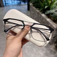 Moda Color Sólido Ordenador Personal Marco Ovalado Medio Cuadro Gafas Ópticas sku image 3