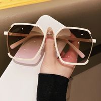 Simple Style Gradient Color Resin Polygon Half Frame Women's Sunglasses main image 5