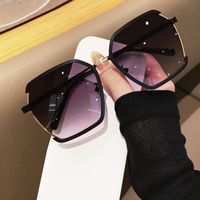 Simple Style Gradient Color Resin Polygon Half Frame Women's Sunglasses sku image 2