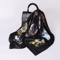 Women's Lady Flower Satin Printing Scarves & Gloves sku image 6