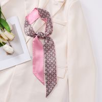 Women's Elegant Lady Plaid Satin Printing Scarves & Gloves sku image 5