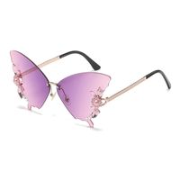 Lady Butterfly Ac Butterfly Frame Inlaid Pearls Frameless Women's Sunglasses main image 3