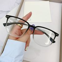 Casual Solid Color Pc Square Full Frame Optical Glasses sku image 1