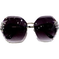 Elegant Solid Color Pc Oval Frame Rhinestone Frameless Women's Sunglasses main image 4