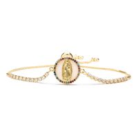 Classic Style Round Virgin Mary Copper Zircon Bracelets In Bulk main image 7