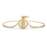 Classic Style Round Virgin Mary Copper Zircon Bracelets In Bulk main image 4