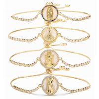 Classic Style Round Virgin Mary Copper Zircon Bracelets In Bulk main image 1