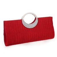 White Red Blue Satin Solid Color Square Evening Bags sku image 2