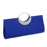 White Red Blue Satin Solid Color Square Evening Bags sku image 3